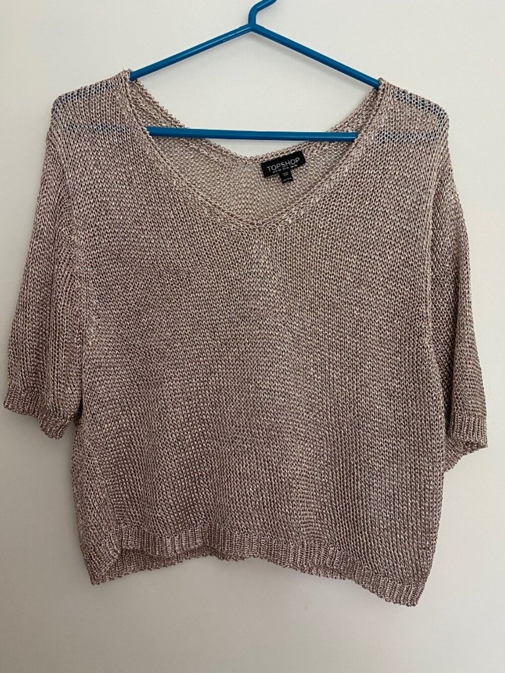 Top Shop Metalic Pink Top = Size 12